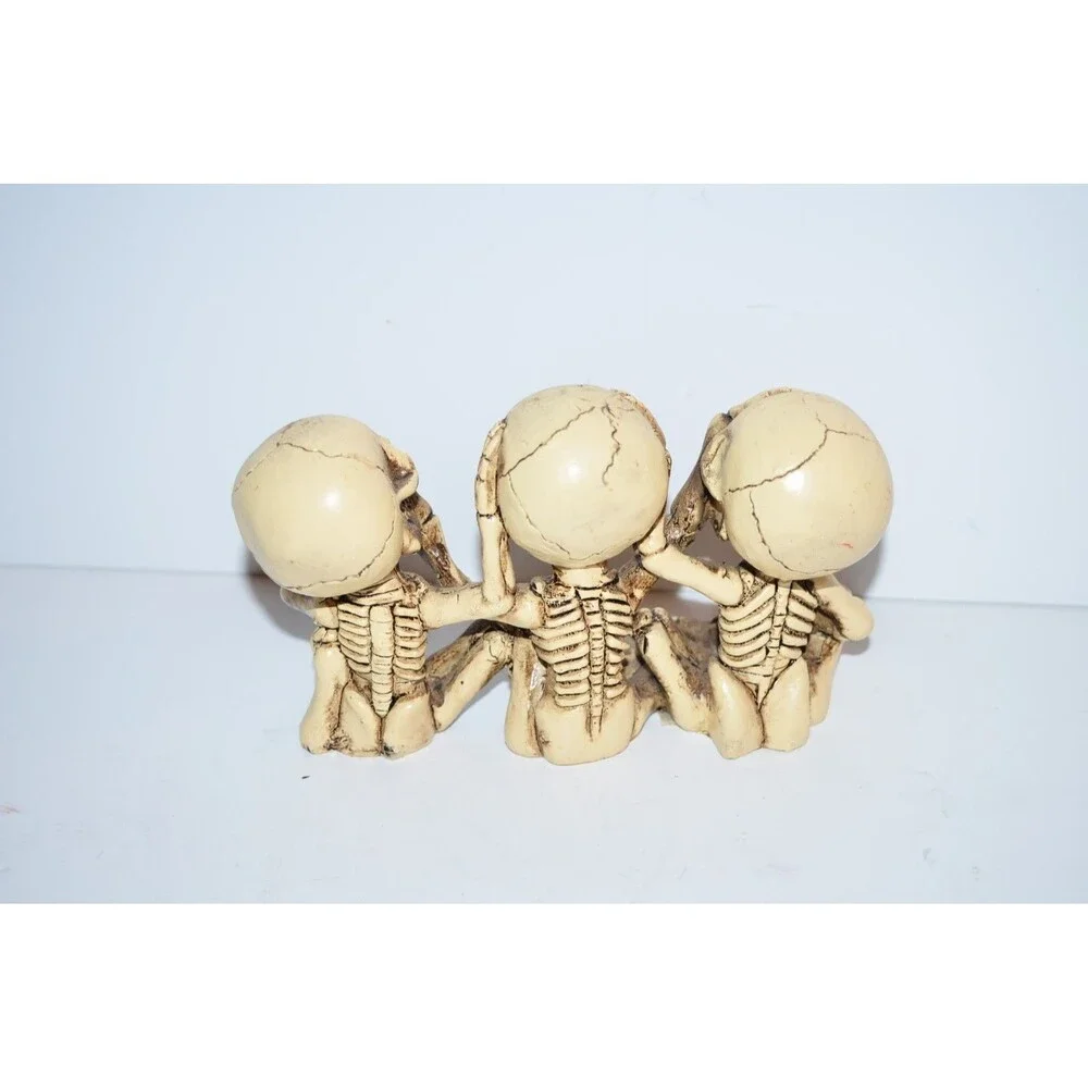 Skeleton Figurine Resin See No Evil Hear No Evil Speak No Evil Halloween‎ Decor